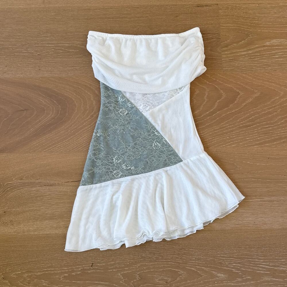 Peppermayo Ocean Road Colorblock Mini Dress Size XXS in White Green